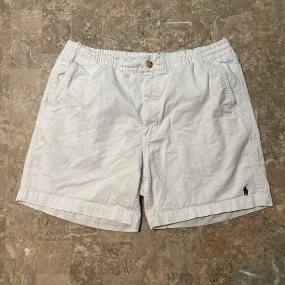 Polo Ralph Lauren Shorts Mens Large White Prepster Stretch Classic Fit - Picture 1 of 12
